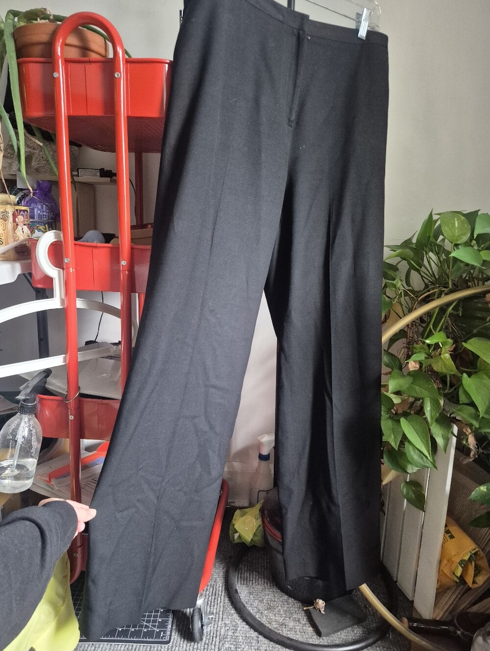 Calvin Klein Sz 8 Black Wide-Leg Women's Dress Pants